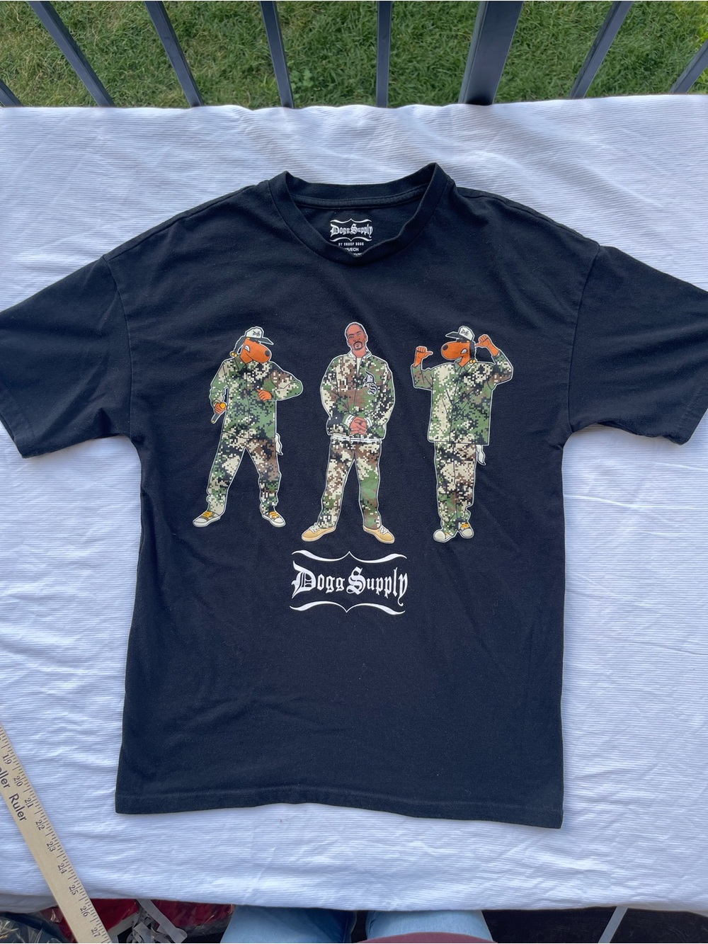 Doggsupply Black Short-Sleeve Graphic Tee with Camo Characters